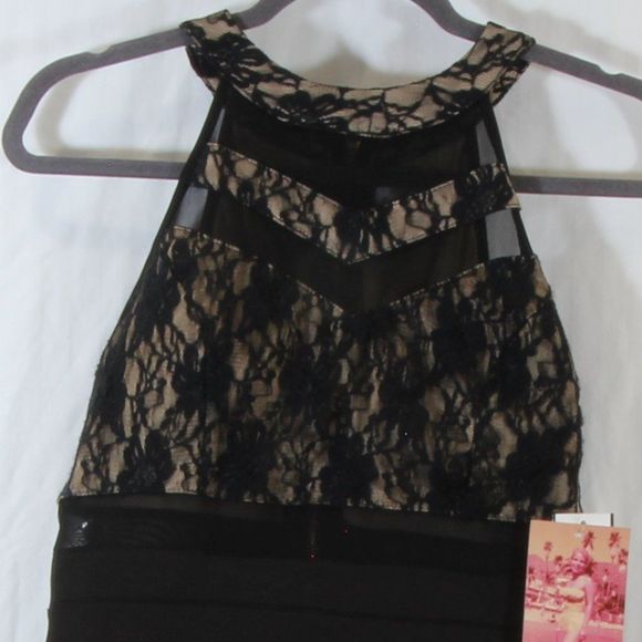 Emerald Sundae Core Social Women's Black Lace Top Cocktail Dress Size Large - Picture 5 of 9